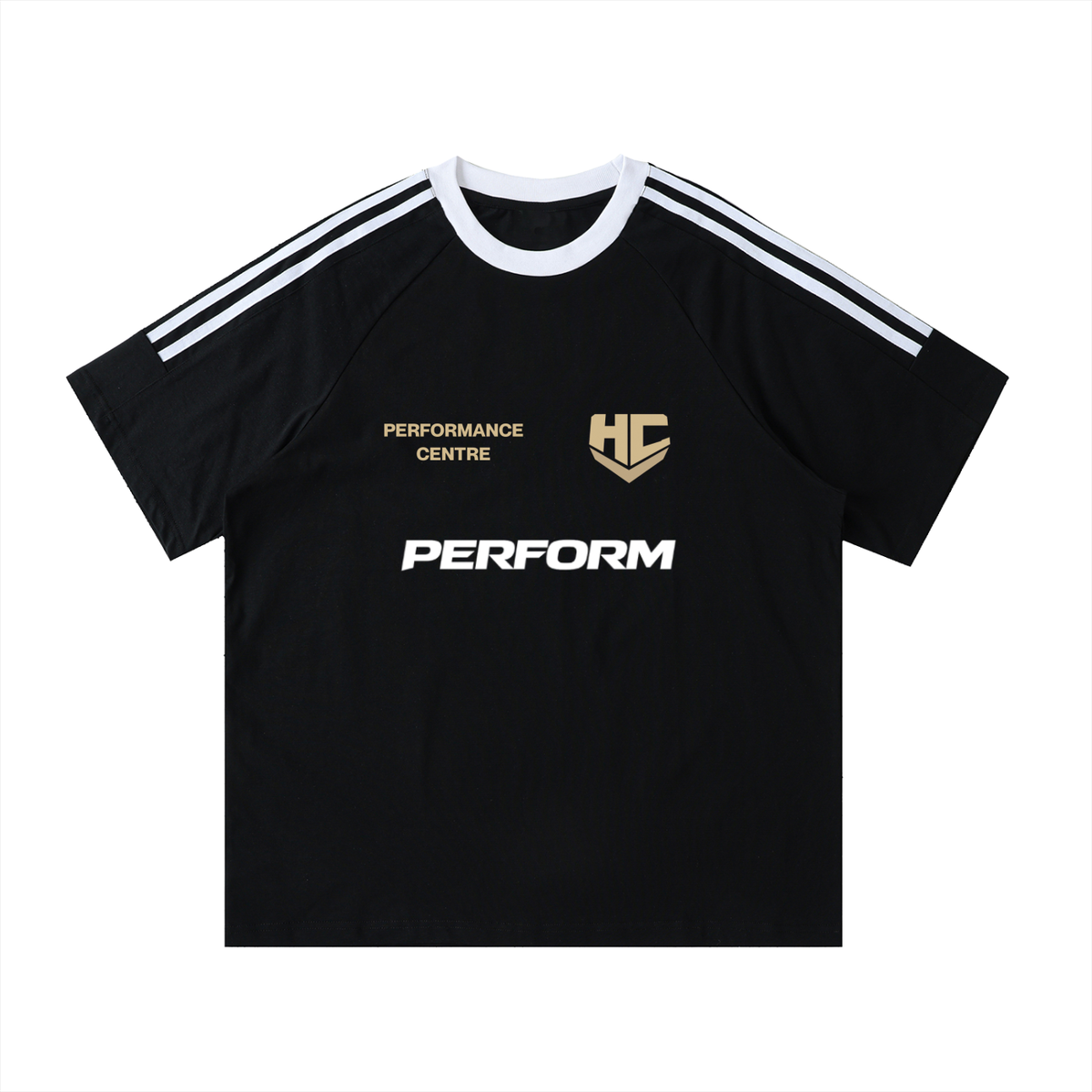 HC PERFORM - Contrast Tape Crewneck Cotton T-Shirt