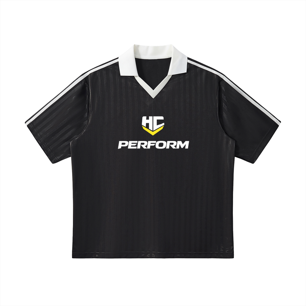 HC PERFORM - Contrast Collar Striped Soccer Jersey