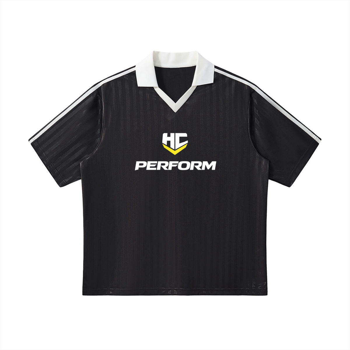 HC PERFORM - Contrast Collar Striped Soccer Jersey